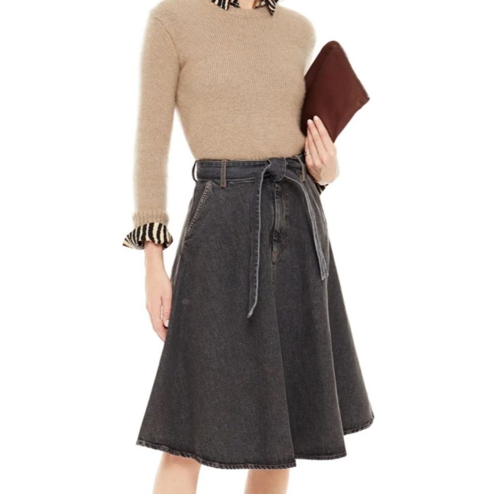 American Vintage Belted Denim Skirt